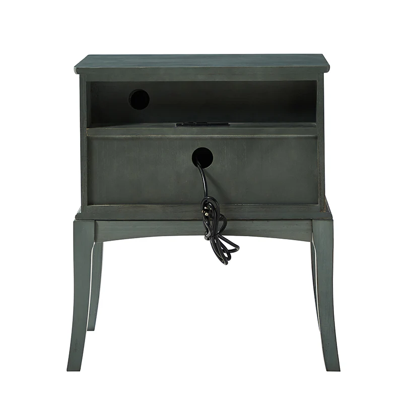 Dominique 28" Tall Solid Wood End Table with Hidden Outlet - Image 13