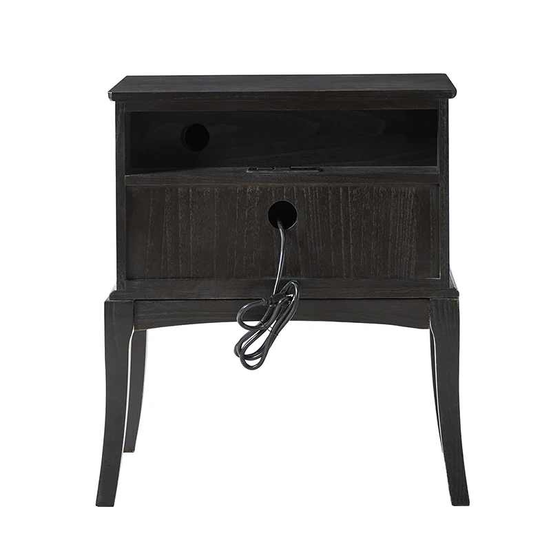 Dominique 28" Tall Solid Wood End Table with Hidden Outlet - Image 21