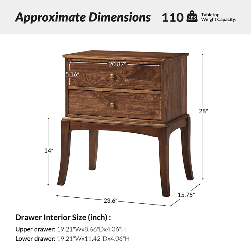 Dominique 28" Tall Solid Wood End Table with Hidden Outlet - Image 27