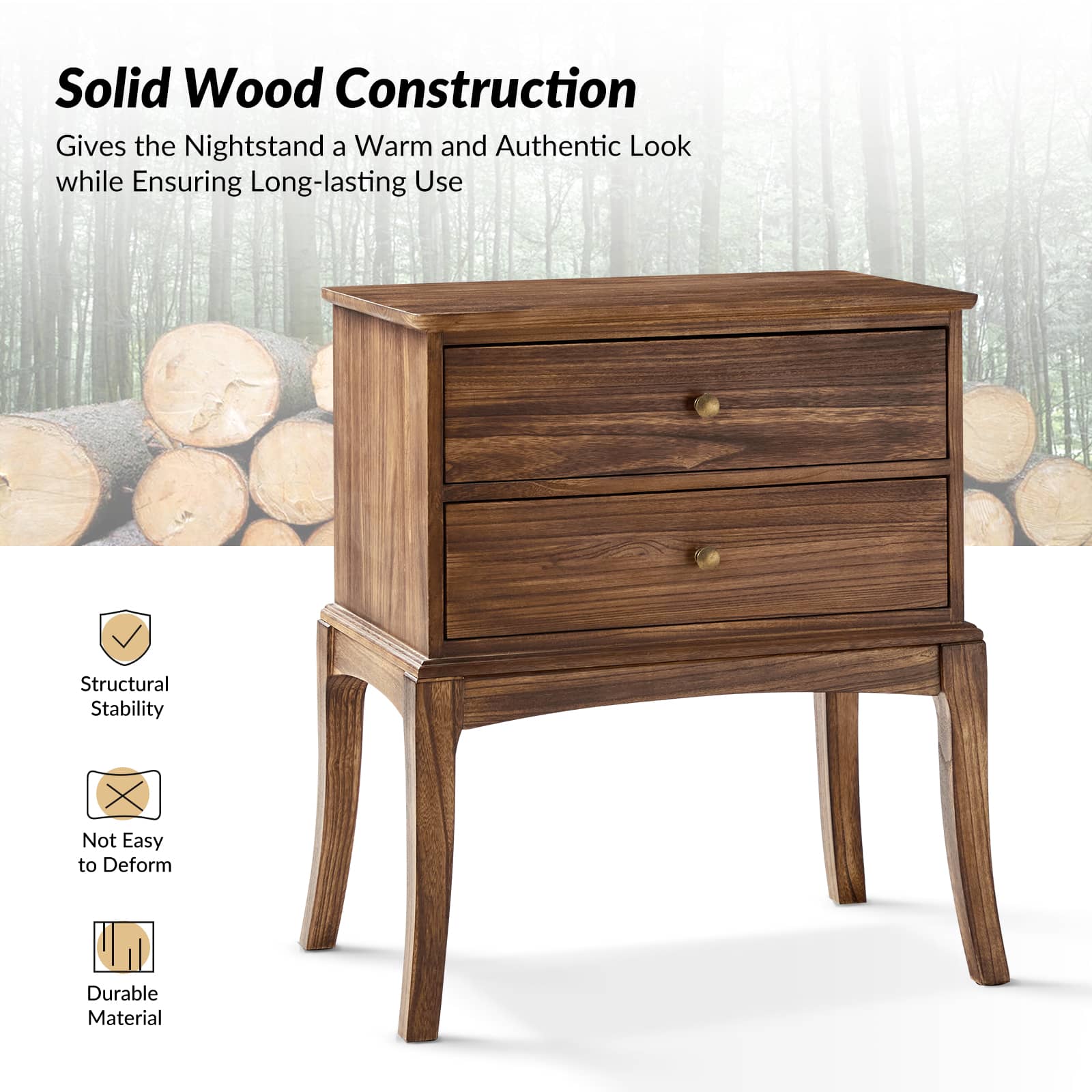 Dominique 28" Tall Solid Wood End Table with Hidden Outlet - Image 36