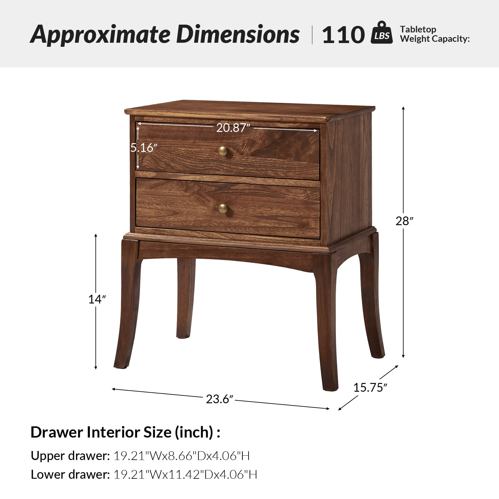 Dominique 28" Tall Solid Wood End Table with Hidden Outlet - Image 41
