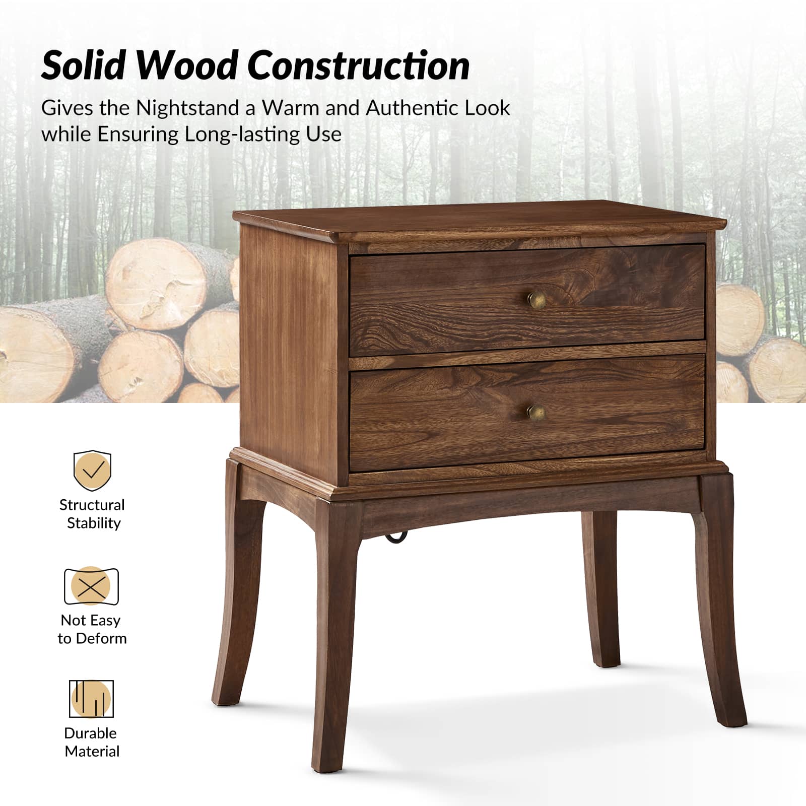 Dominique 28" Tall Solid Wood End Table with Hidden Outlet - Image 42