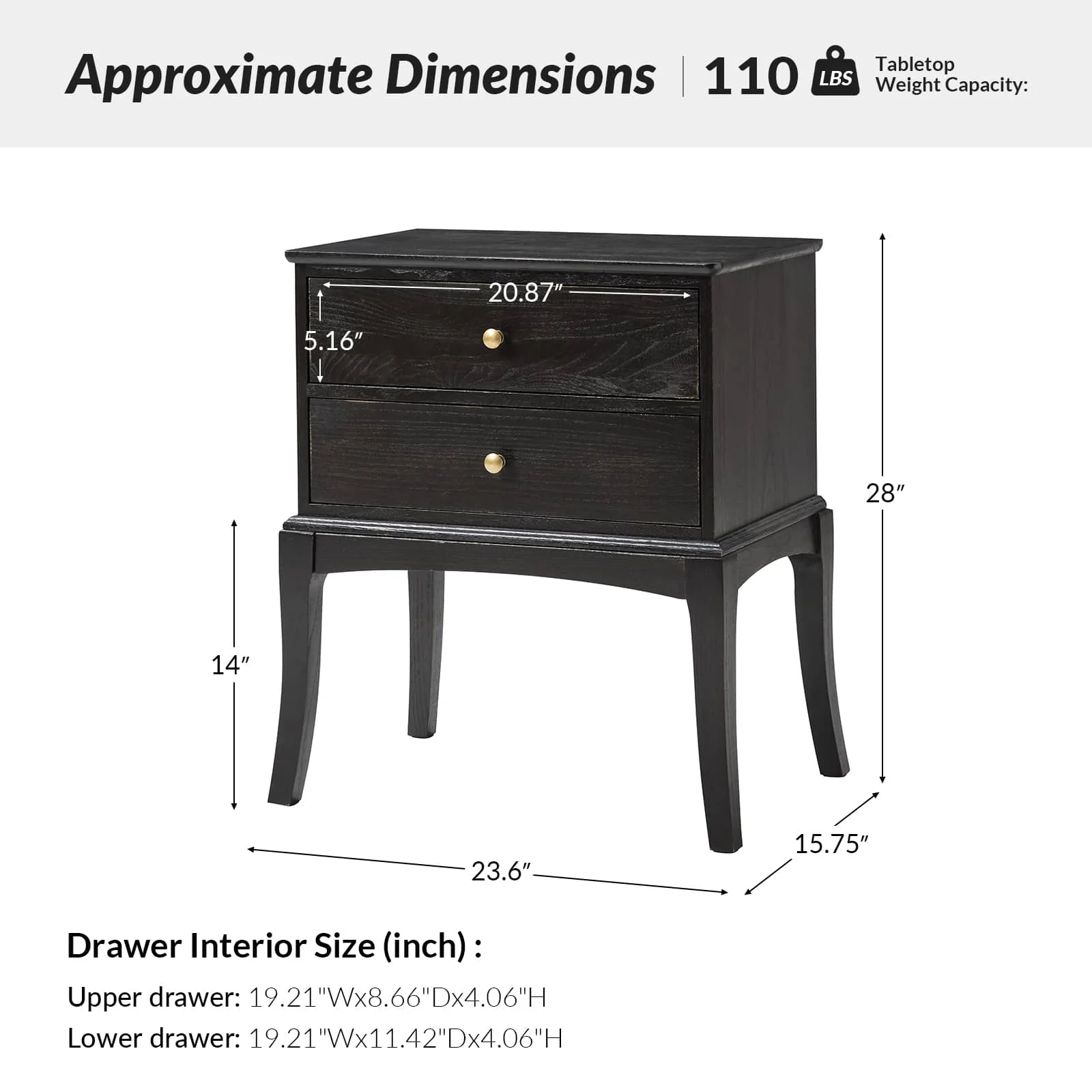 Dominique 28" Tall Solid Wood End Table with Hidden Outlet - Image 47