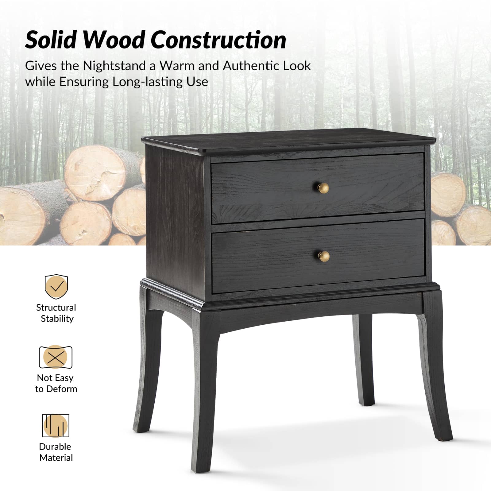 Dominique 28" Tall Solid Wood End Table with Hidden Outlet - Image 48