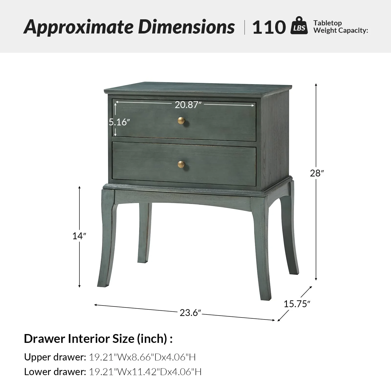 Dominique 28" Tall Solid Wood End Table with Hidden Outlet - Image 53