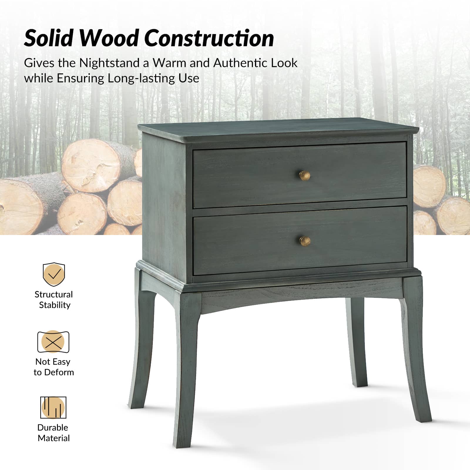 Dominique 28" Tall Solid Wood End Table with Hidden Outlet - Image 54