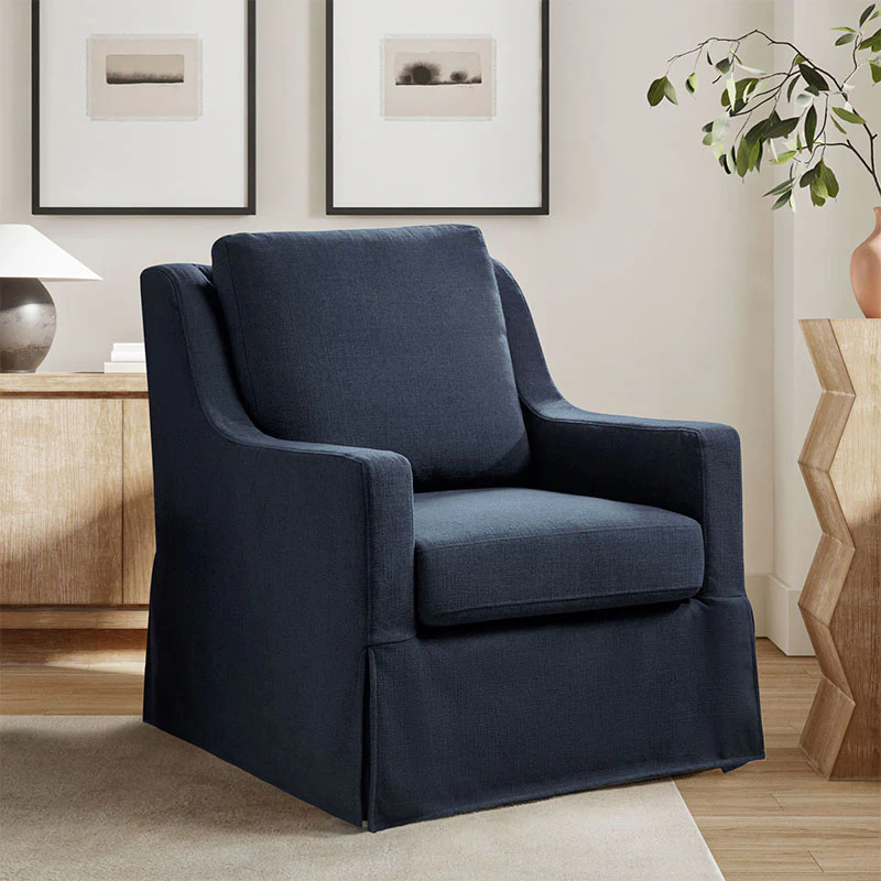 Stanley Glider Slipcovered Swivel Chair with Slope Arm(Optional Types) - Image 10