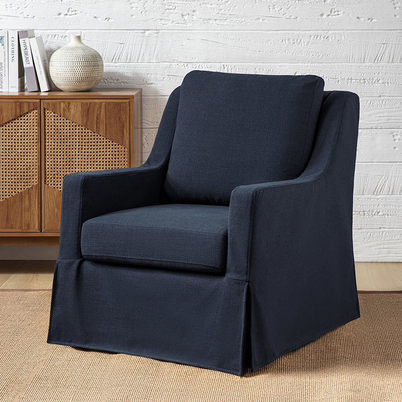 Stanley Glider Slipcovered Swivel Chair with Slope Arm(Optional Types) - Image 11