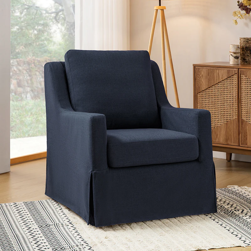 Stanley Glider Slipcovered Swivel Chair with Slope Arm(Optional Types) - Image 15