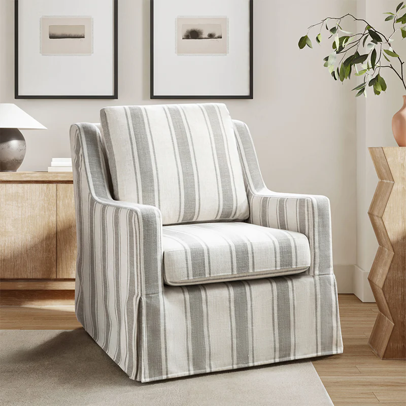 Stanley Glider Slipcovered Swivel Chair with Slope Arm(Optional Types) - Image 19