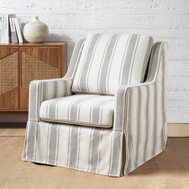 Stanley Glider Slipcovered Swivel Chair with Slope Arm(Optional Types) - Image 20