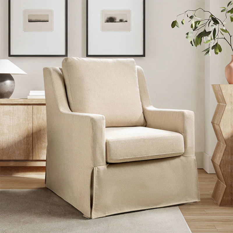 Stanley Glider Slipcovered Swivel Chair with Slope Arm(Optional Types) - Image 28