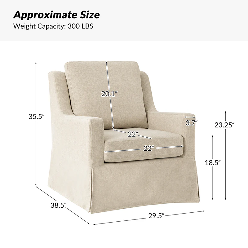 Stanley Glider Slipcovered Swivel Chair with Slope Arm(Optional Types) - Image 30