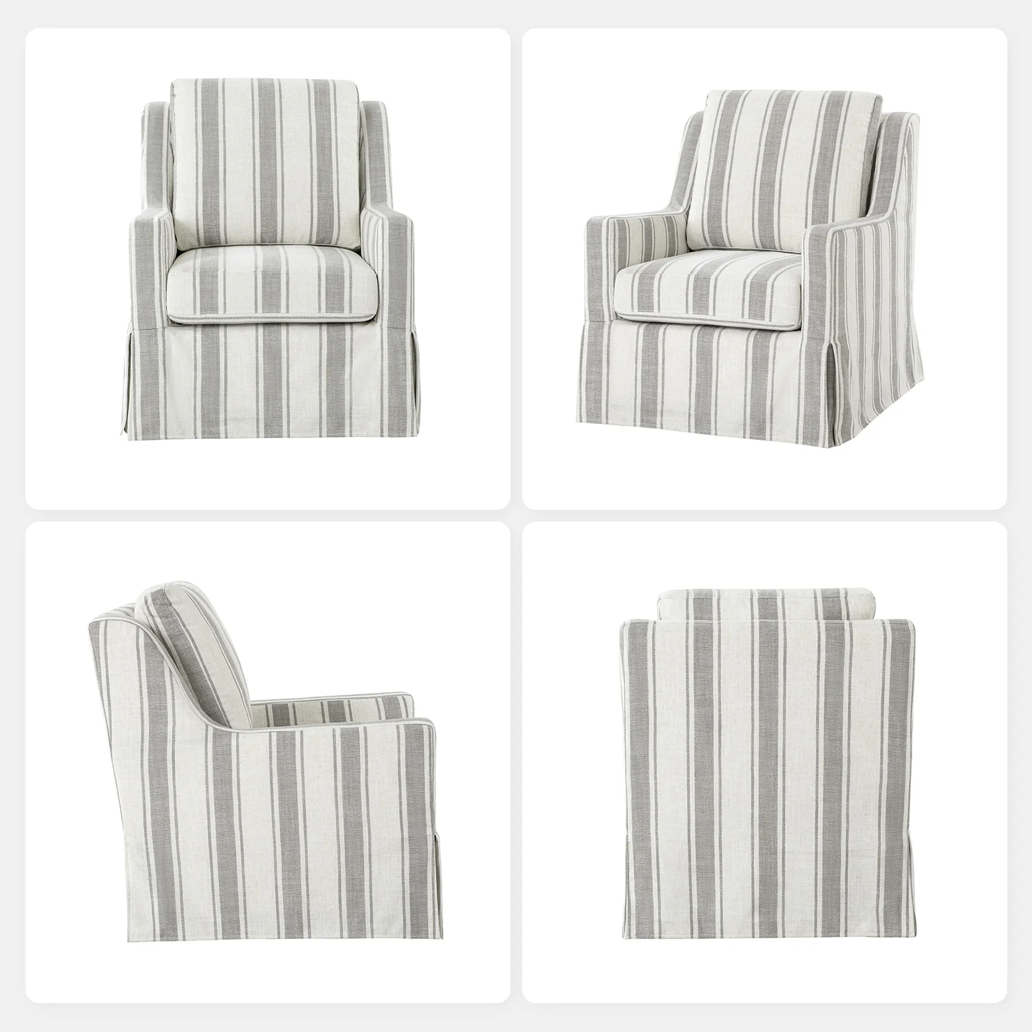 Stanley Glider Slipcovered Swivel Chair with Slope Arm(Optional Types) - Image 40