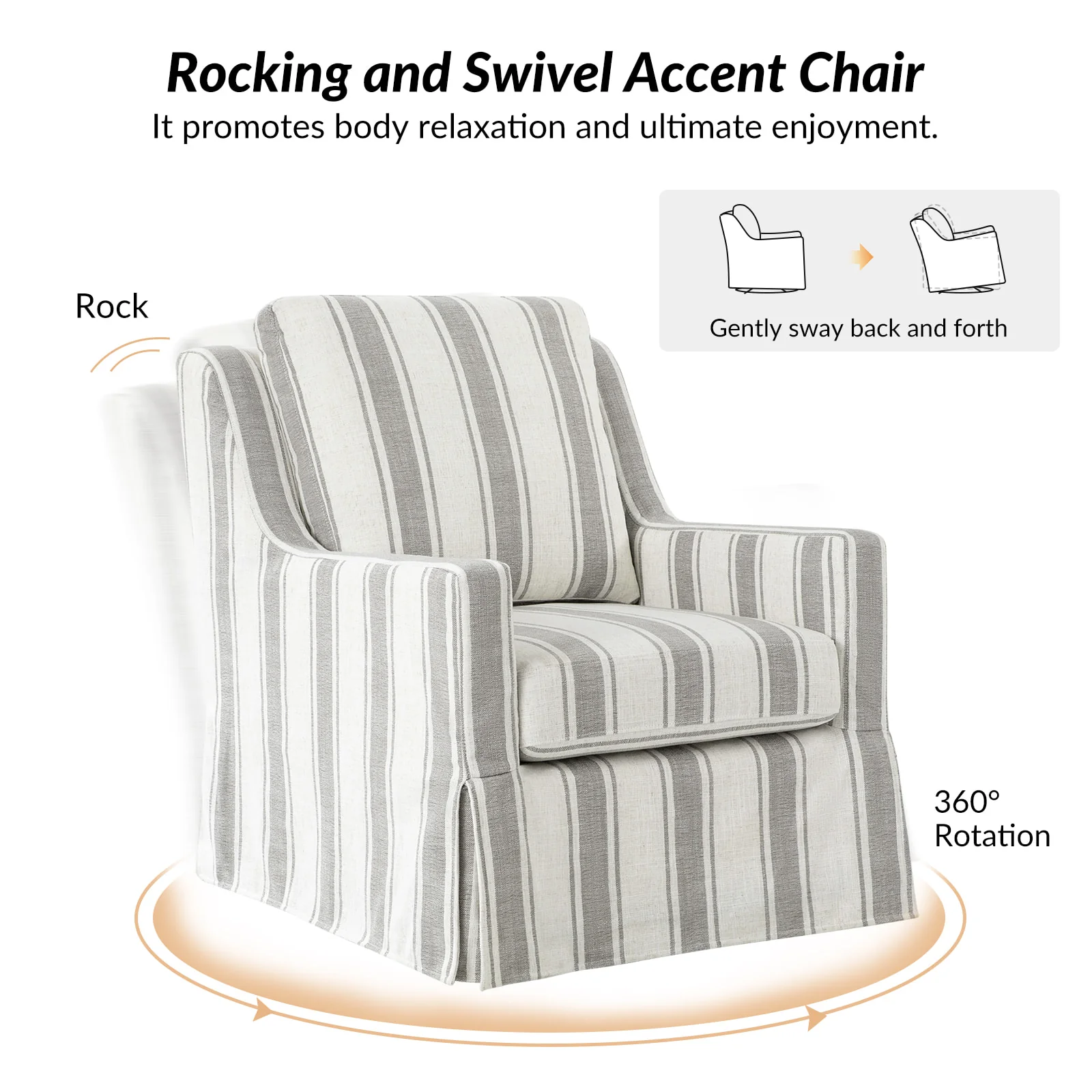 Stanley Glider Slipcovered Swivel Chair with Slope Arm(Optional Types) - Image 42