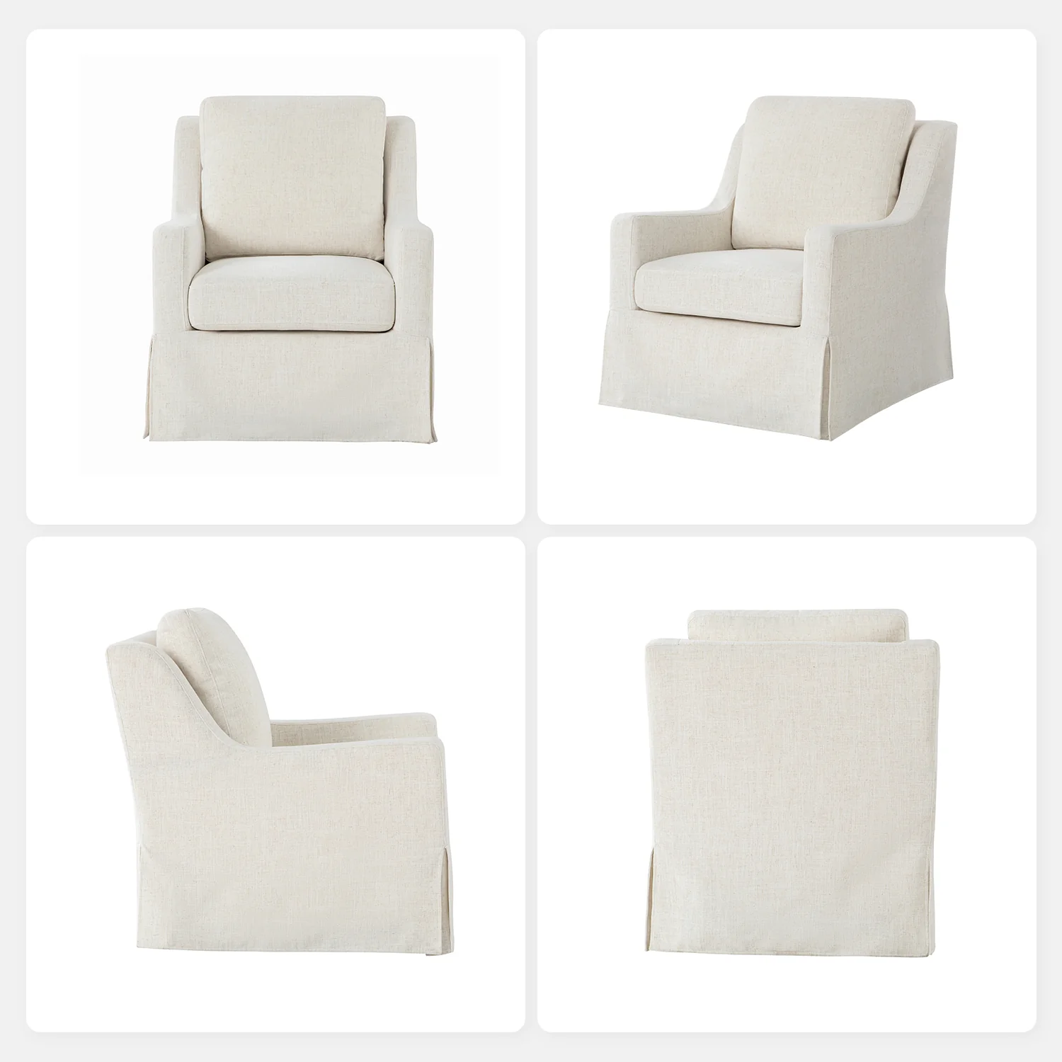 Stanley Glider Slipcovered Swivel Chair with Slope Arm(Optional Types) - Image 50