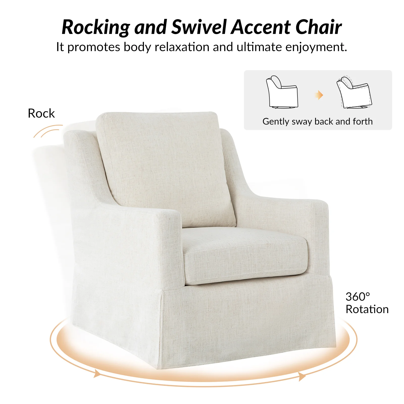 Stanley Glider Slipcovered Swivel Chair with Slope Arm(Optional Types) - Image 52