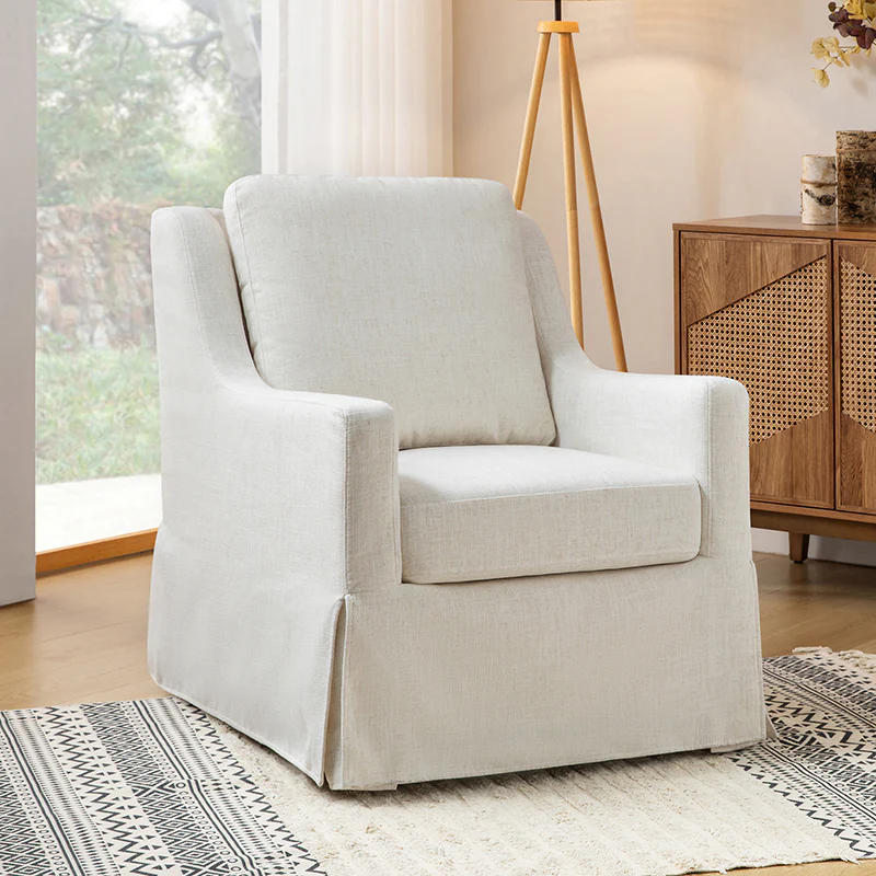 Stanley Glider Slipcovered Swivel Chair with Slope Arm(Optional Types) - Image 6