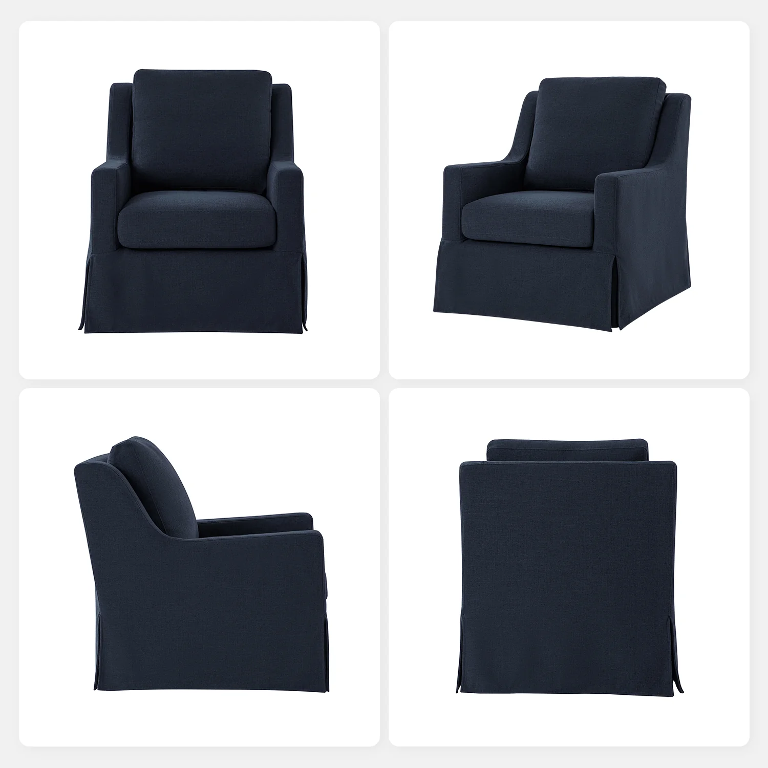 Stanley Glider Slipcovered Swivel Chair with Slope Arm(Optional Types) - Image 70