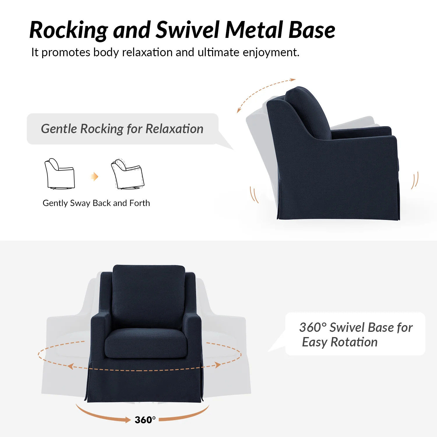 Stanley Glider Slipcovered Swivel Chair with Slope Arm(Optional Types) - Image 71