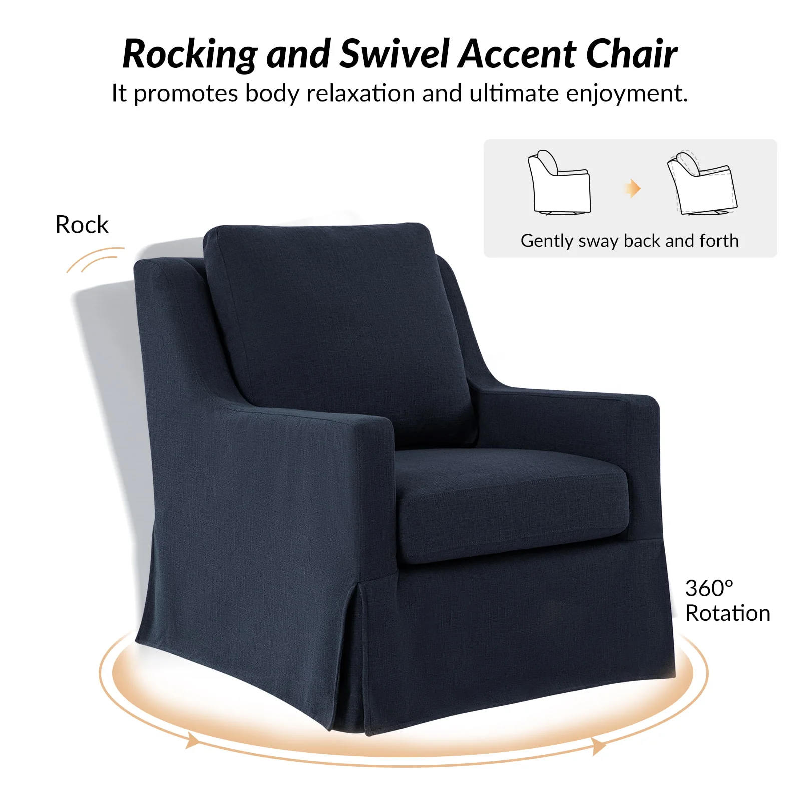 Stanley Glider Slipcovered Swivel Chair with Slope Arm(Optional Types) - Image 72