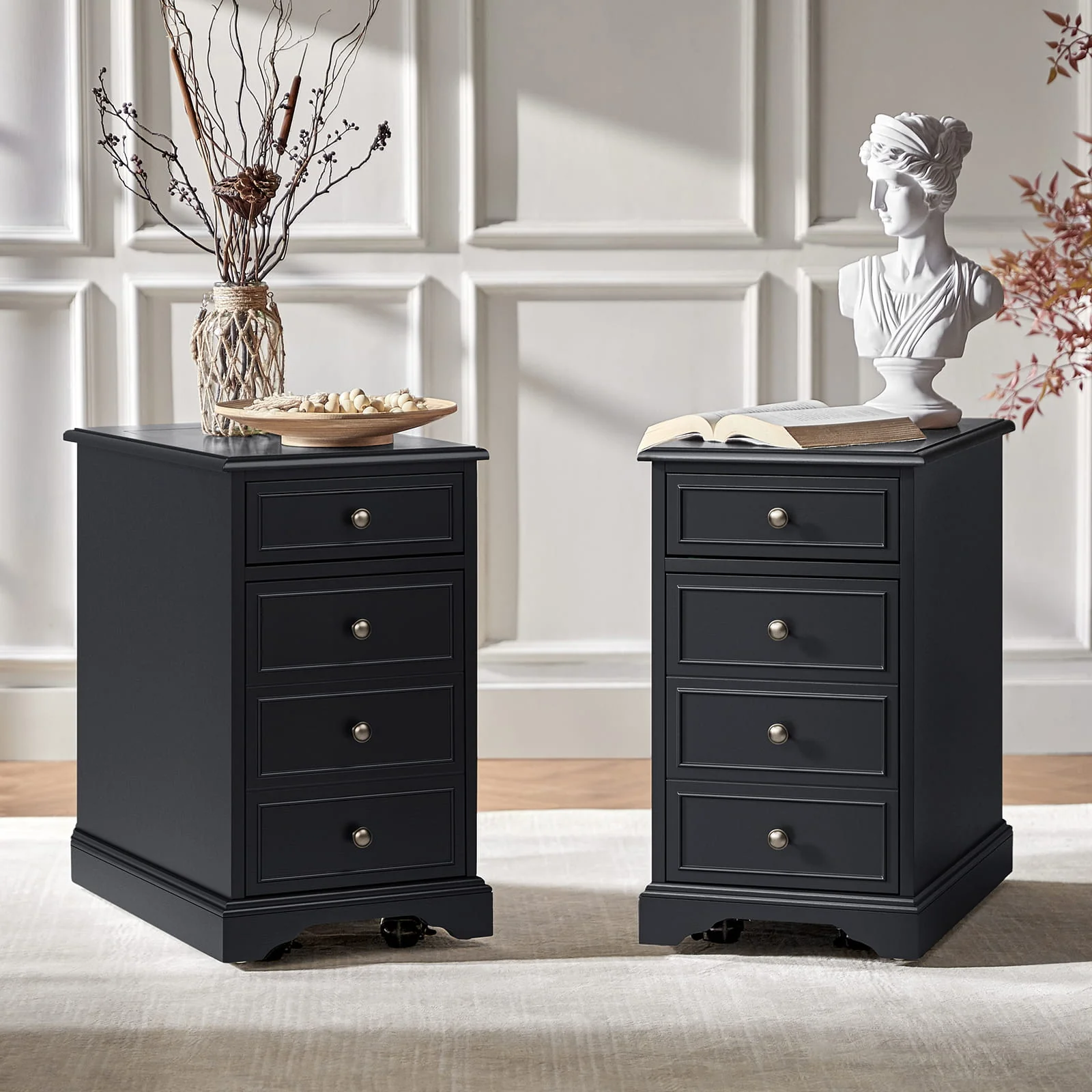 Roque Storage End Table with Hooded Wheels & Built-In Outlets(Optional Types) - Image 26