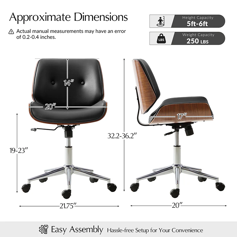 Yves Adjustable Seat Height Swivel Office Chair with Ergonomic Design - Image 11