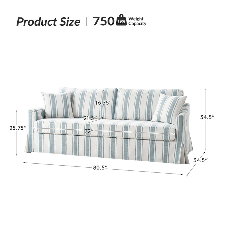 Torsten 80.5" Sofa with Removable Machine Washable Covers - Image 27