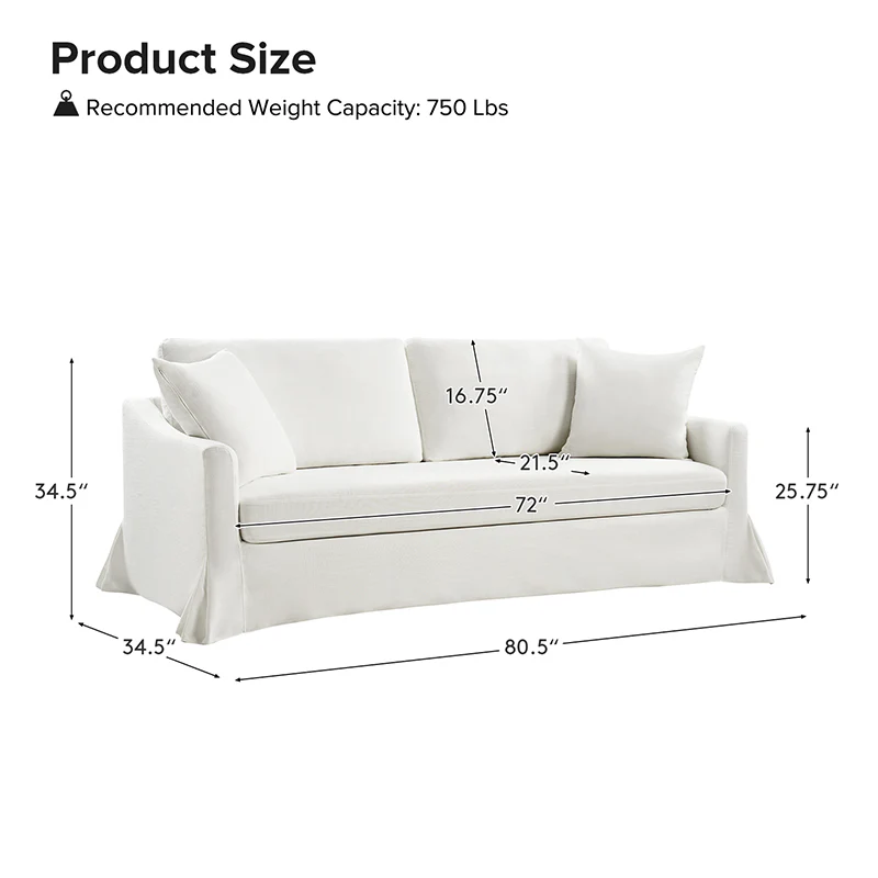 Torsten 80.5" Sofa with Removable Machine Washable Covers - Image 3