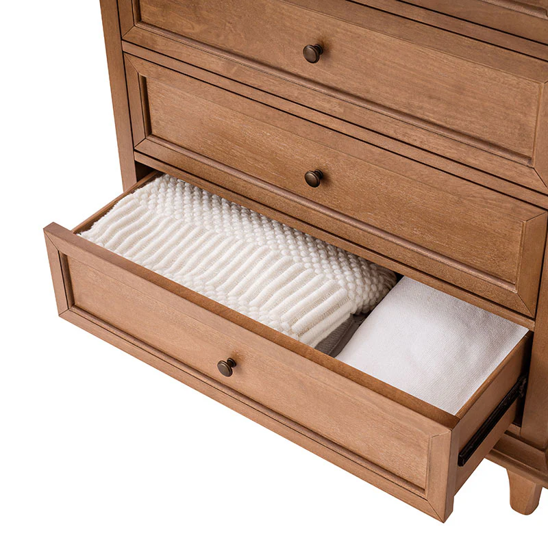 Transitional 5-Drawer Chest Dresser with Solid Wood Frame - Image 10
