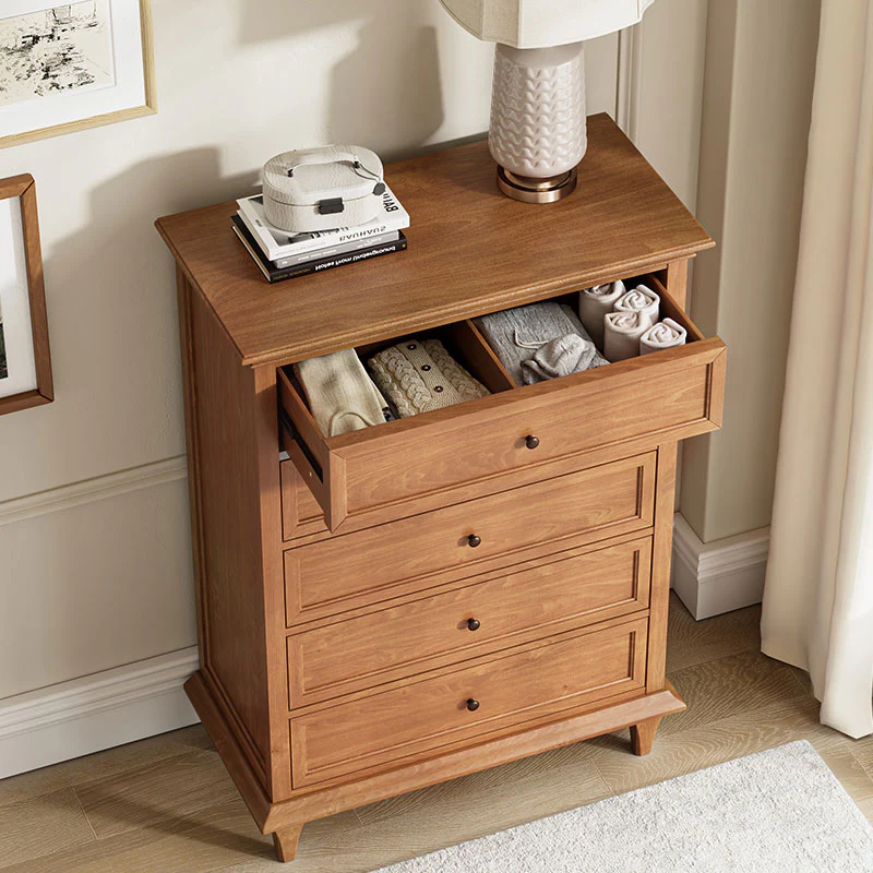 Transitional 5-Drawer Chest Dresser with Solid Wood Frame - Image 2