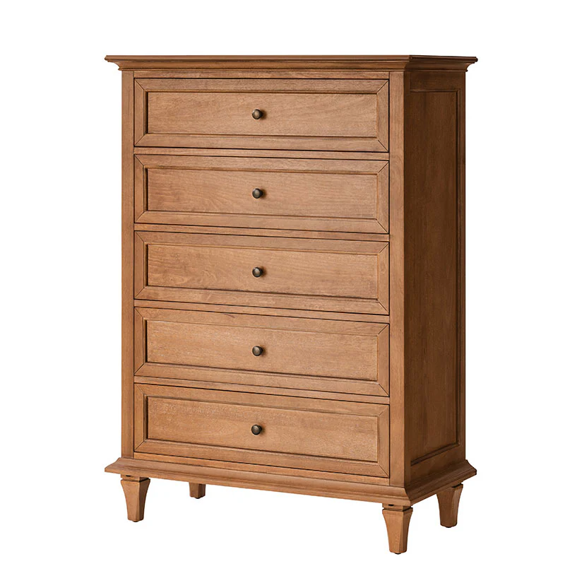 Transitional 5-Drawer Chest Dresser with Solid Wood Frame - Image 5