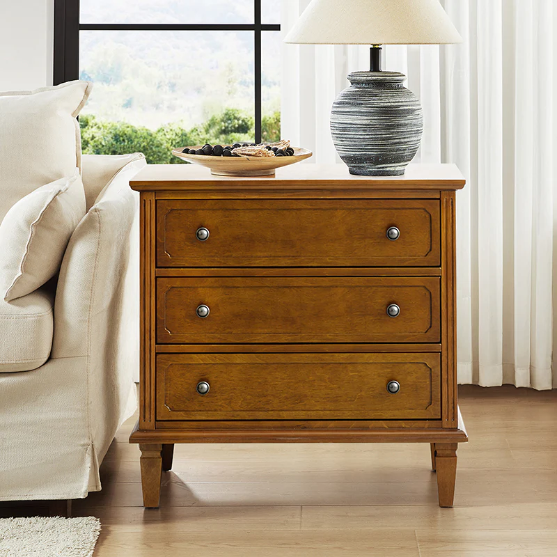 Transitional Wood End Table with Drawers and Power Outlet(Optional Types) - Image 8