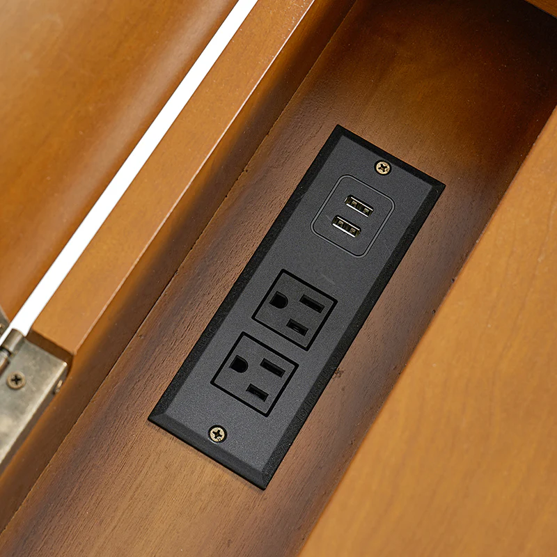 Trevor Mid-Century Modern Computer Office Desk With USB - Image 15