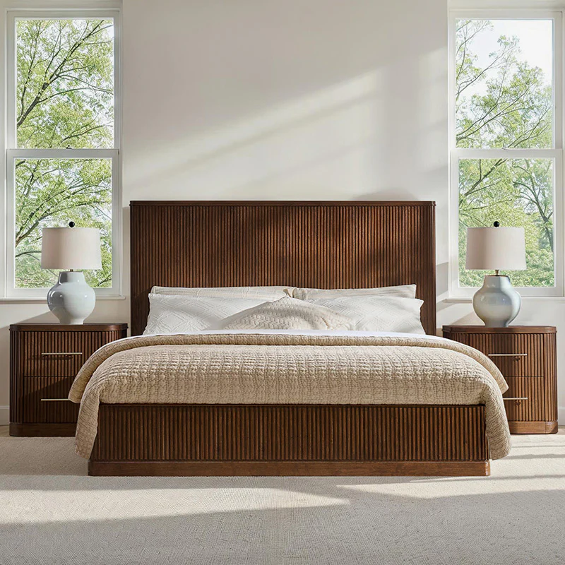 Verral 3-Piece Modern Fluted Solid Wood Bedroom Bundle with Oak Texture - Image 15