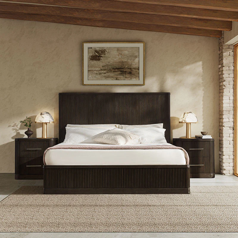 Verral 3-Piece Modern Fluted Solid Wood Bedroom Bundle with Oak Texture - Image 8