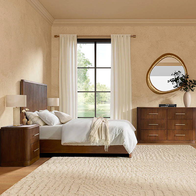 Verral 4-Piece Modern Fluted Solid Wood Bedroom Bundle with Oak Texture - Image 15