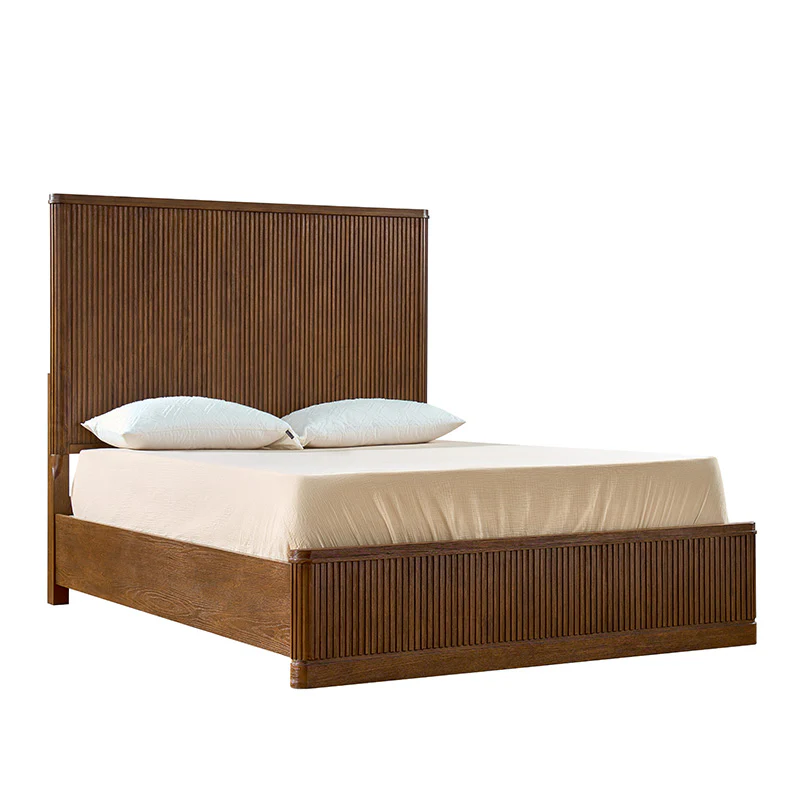 Verral Modern Solid Wood Fluted Bed with Oak Texture - Image 21