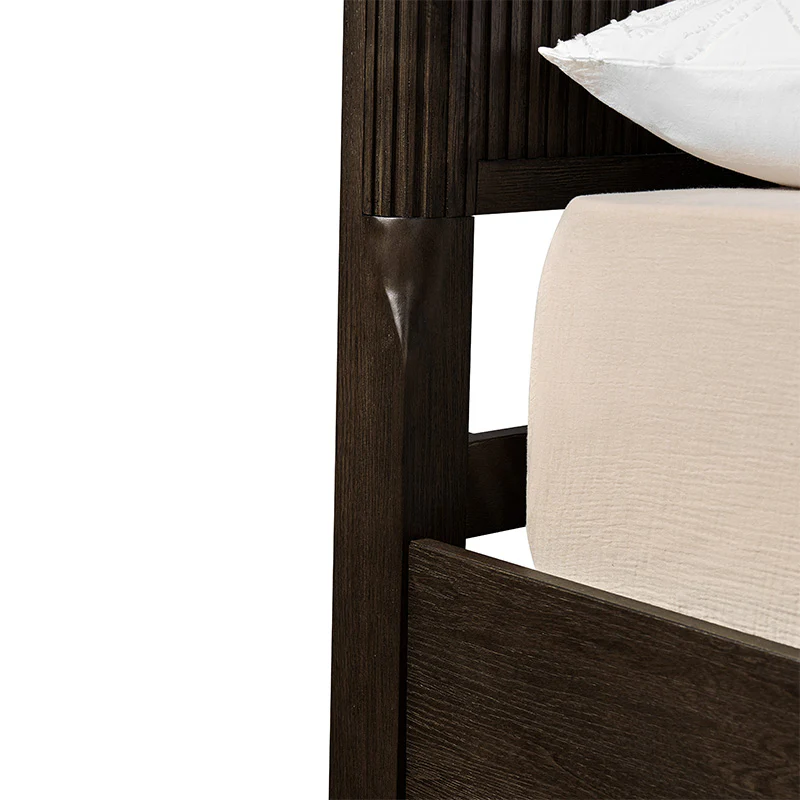 Verral Modern Solid Wood Fluted Bed with Oak Texture - Image 32