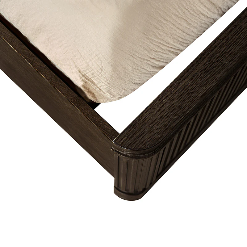 Verral Modern Solid Wood Fluted Bed with Oak Texture - Image 33