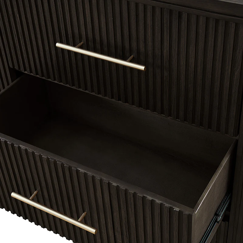 Verral Modern Solid Wood Fluted Dresser with 6 Drawers & Oak Texture - Image 13