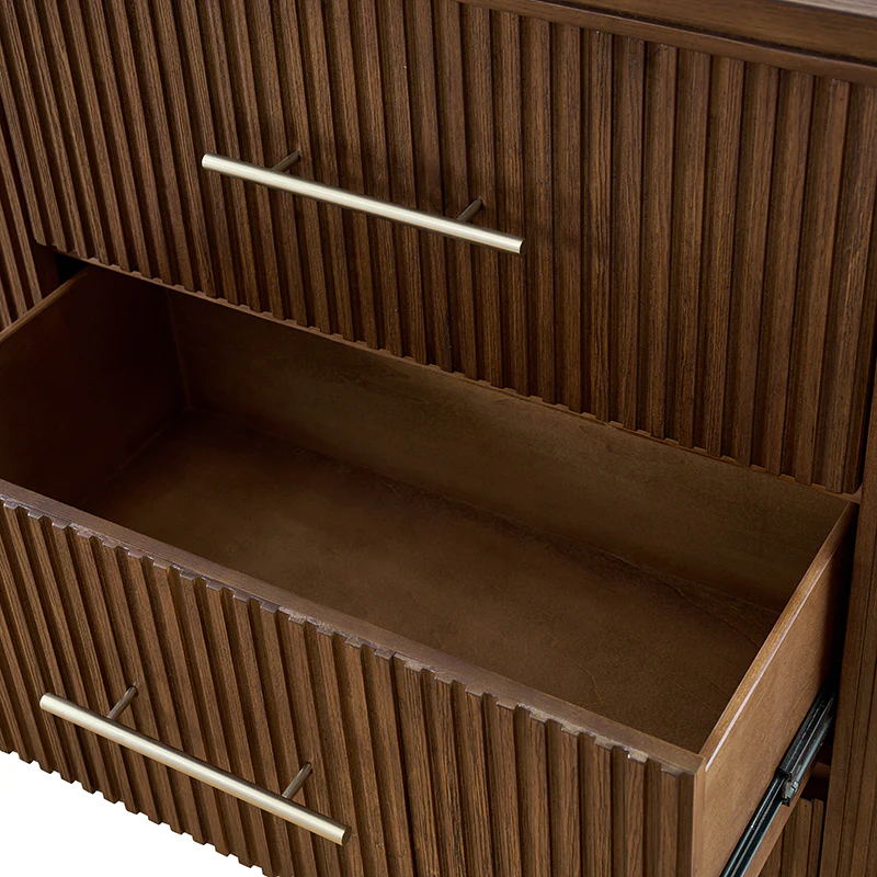Verral Modern Solid Wood Fluted Dresser with 6 Drawers & Oak Texture - Image 20