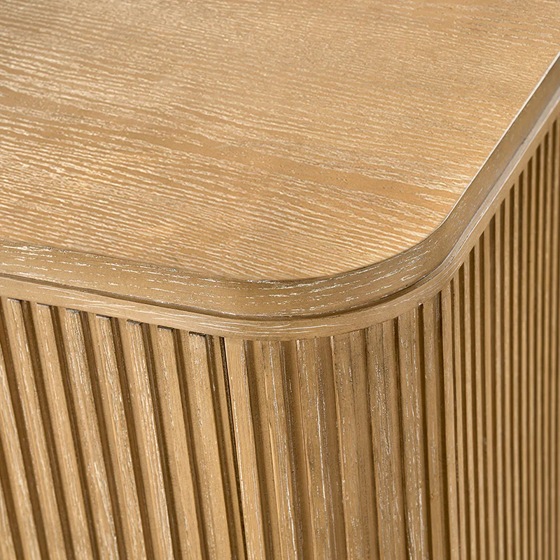 Verral Modern Solid Wood Fluted Dresser with 6 Drawers & Oak Texture - Image 6