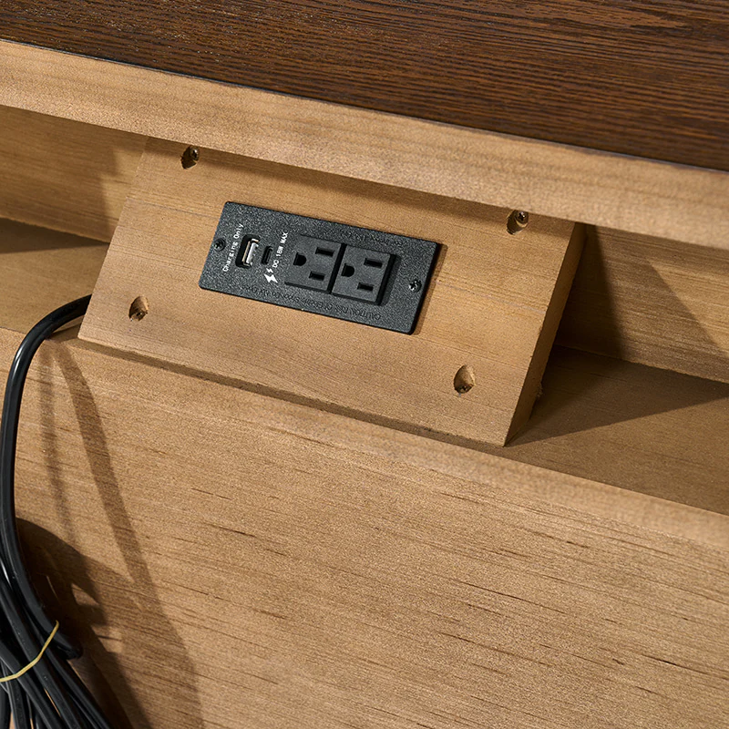 Verral Modern Solid Wood Fluted Nightstand with USB & Oak Texture - Image 24