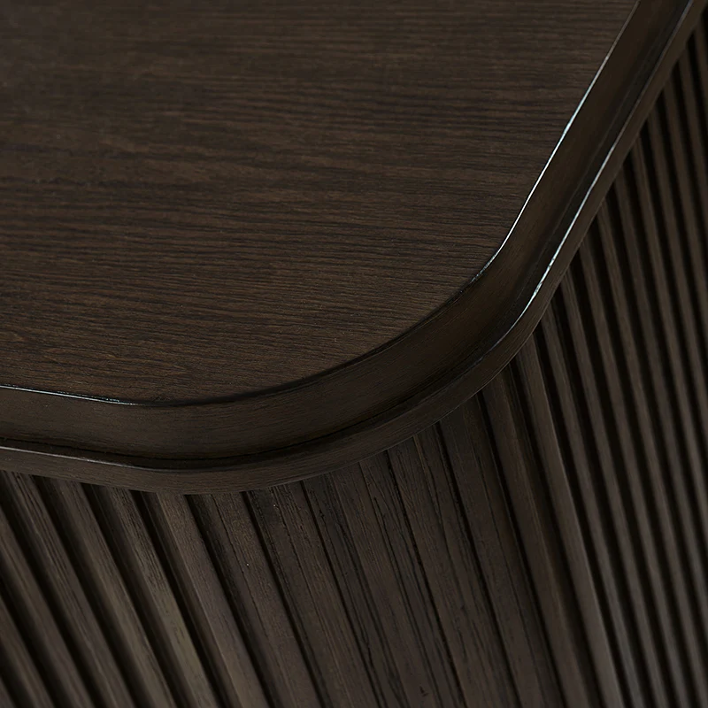Verral Modern Solid Wood Fluted Nightstand with USB & Oak Texture - Image 30