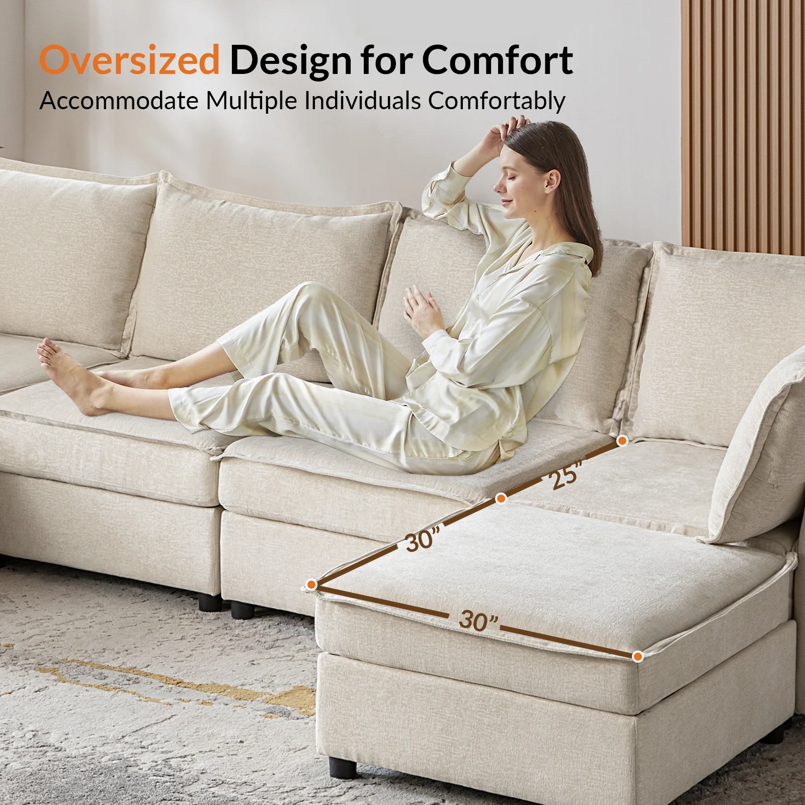 Harmetrix 8-Seater Soft Sectional Couch with Storage - Image 5