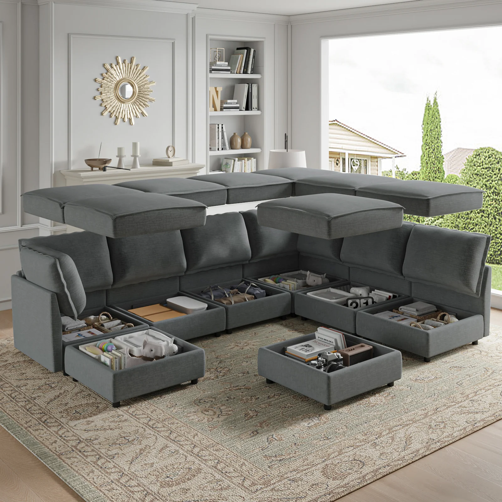 Harmetrix Oversized Soft Sectional Couch with Storage - Image 16
