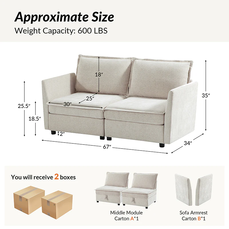 Harmetrix Oversized Soft Sectional Couch with Storage - Image 25