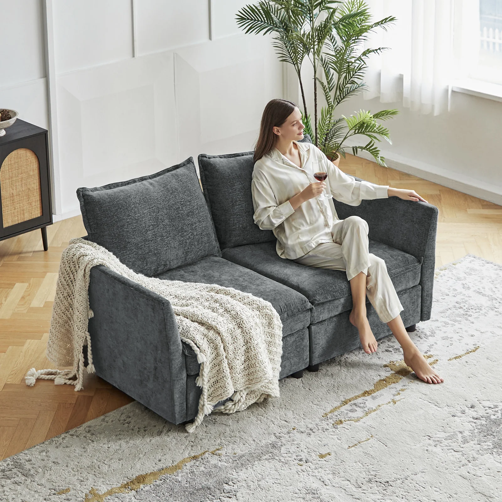 Harmetrix Oversized Soft Sectional Couch with Storage - Image 29