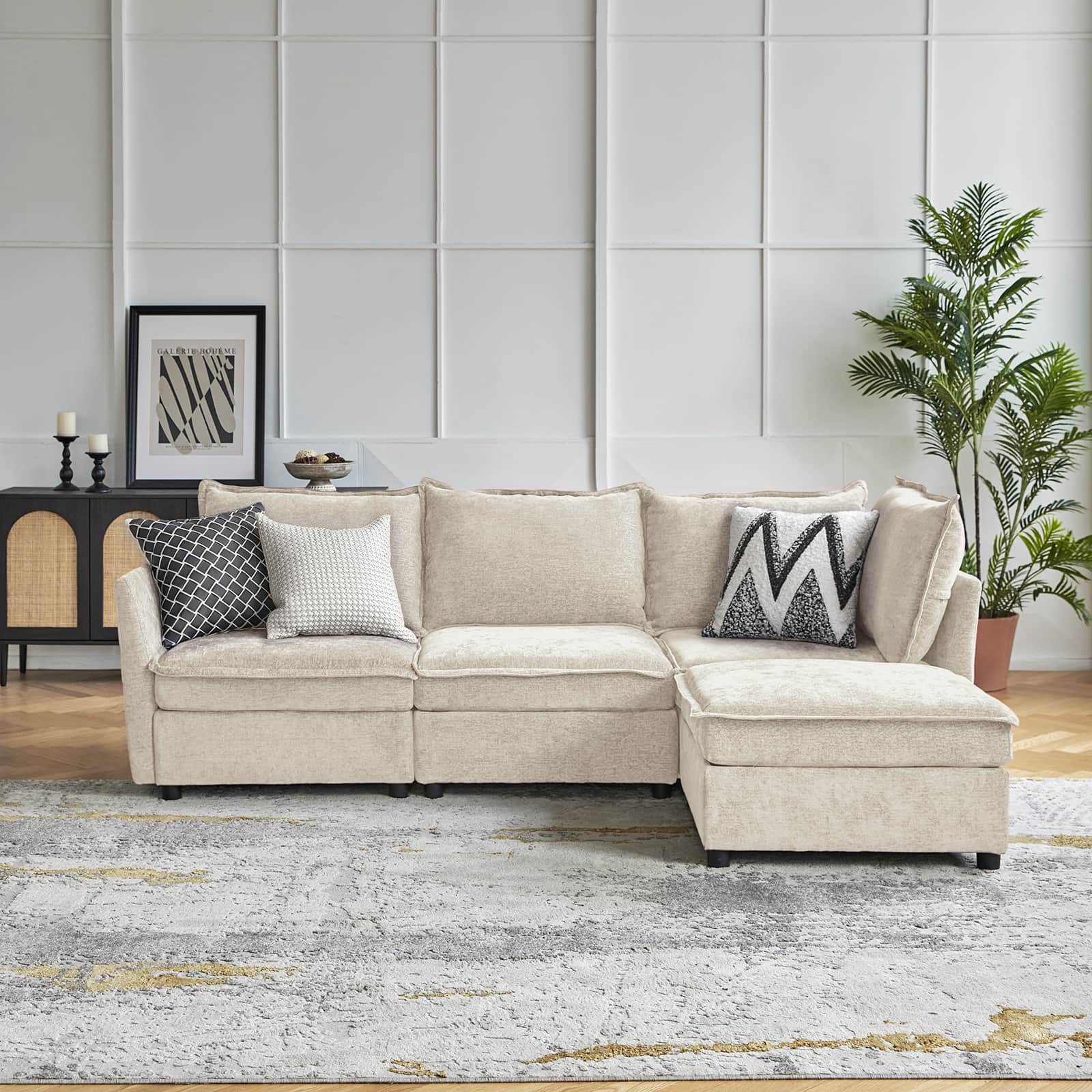 Harmetrix Oversized Soft Sectional Couch with Storage - Image 40